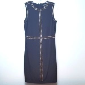 EPISODE | BLACK SHIFT DRESS WITH GOLD STUDS, SZ 8